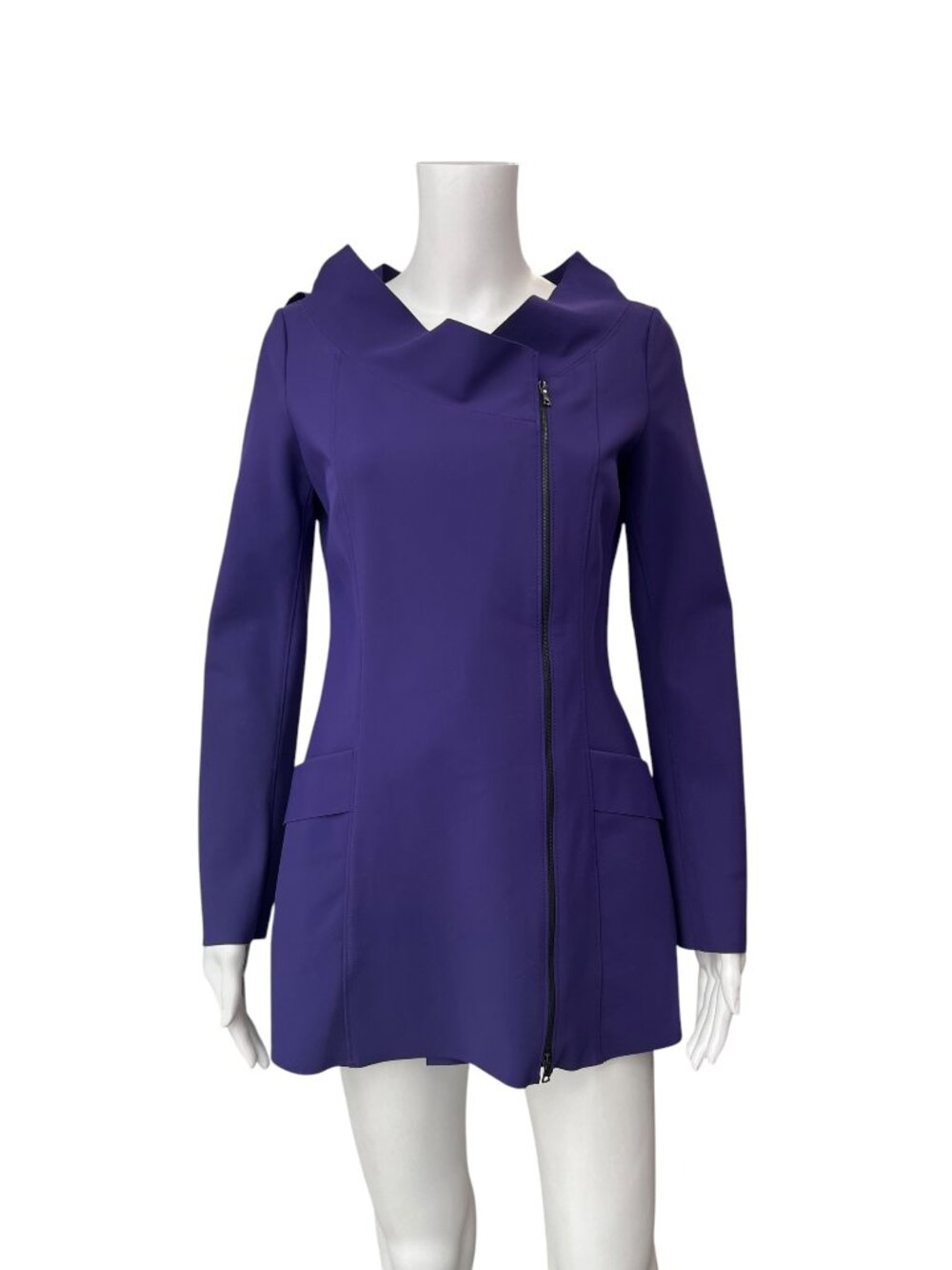 Maria Pinto Purple Nylon Full Zip Tunic Jacket size Small